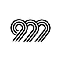 999 monogram brief logo icoon ontwerp vector