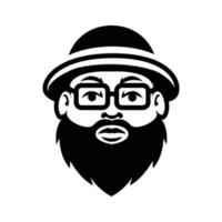 dik kaal baard Mens mascotte logo illustratie vector