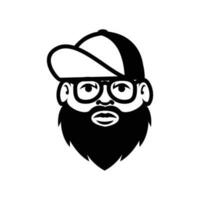 dik kaal baard Mens mascotte logo illustratie vector