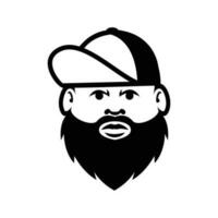 dik kaal baard Mens mascotte logo illustratie vector