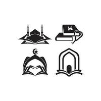 Islamitisch boek icoon logo symbool, illustratie ontwerp sjabloon. vector