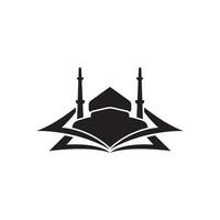 Islamitisch boek icoon logo symbool, illustratie ontwerp sjabloon. vector