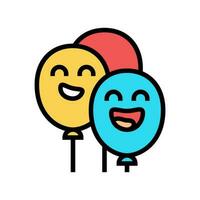ballonnen glimlach karakter kleur icoon vector illustratie