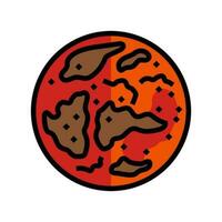 rood planeet Mars planeet kleur icoon vector illustratie
