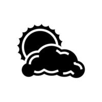 zon en wolken zomer zonlicht glyph icoon vector illustratie