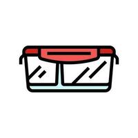 lunch doos glas houder kleur icoon vector illustratie