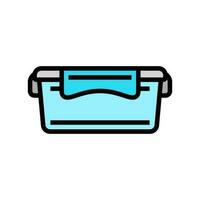 lunch doos plastic houder kleur icoon vector illustratie