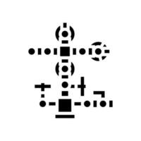 olie wellhead petroleum ingenieur glyph icoon vector illustratie