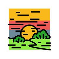 horizont zonsondergang zon zomer zonlicht kleur icoon vector illustratie