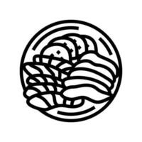 sashimi Japans voedsel lijn icoon vector illustratie