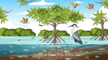 mangrove boslandschapsscène overdag vector