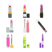 lippenstift bedenken reeks tekenfilm vector illustratie