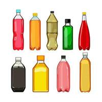 plastic fles Frisdrank reeks tekenfilm vector illustratie