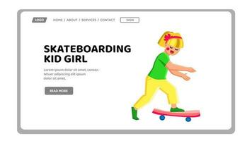 kinderjaren skateboarden kind meisje vector