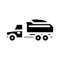 grind vrachtauto civiel ingenieur glyph icoon vector illustratie
