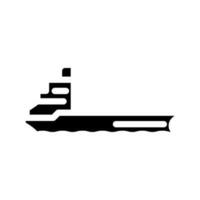 olie tanker schip petroleum ingenieur glyph icoon vector illustratie