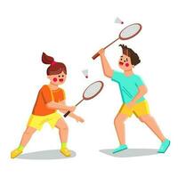 spel badminton kind vector