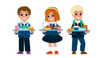 school- kind gezond lunch vector