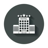 hotel icoon. gemakkelijk vlak pictogram voor bedrijf, marketing, internet concept met lang schaduw. vector