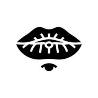 lip doordringend mode schoonheid glyph icoon vector illustratie