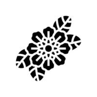 bloem tatoeëren kunst wijnoogst glyph icoon vector illustratie