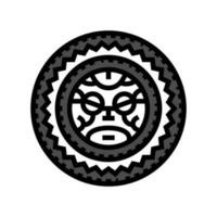 Maori tatoeëren kunst wijnoogst kleur icoon vector illustratie