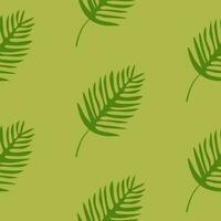 palm blad Aan groen achtergrond, naadloos patroon, vector. vector