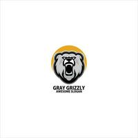 grizzly boos logo gaming esport ontwerp vector