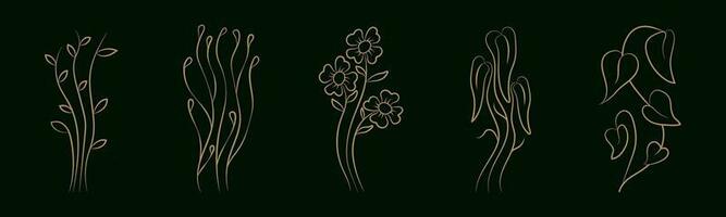 reeks van luxe bloemen elementen ontwerp. botanisch vector. bloem set. vector