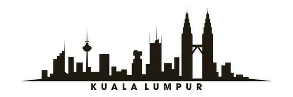 Kuala lumpur en oriëntatiepunten silhouet vector