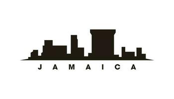 Jamaica horizon en oriëntatiepunten silhouet vector