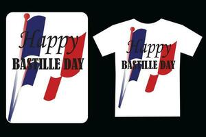 Bastille dag t-shirt ontwerp.viering vector