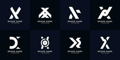 verzameling brief X monogram logo ontwerp vector