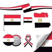 egypte vlag met elementen vector