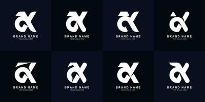 verzameling brief bijl of ak monogram logo ontwerp vector