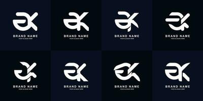 verzameling brief een of ak monogram logo ontwerp vector