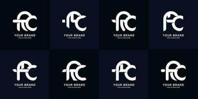 verzameling brief ac of rc monogram logo ontwerp vector