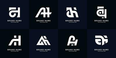 verzameling brief een of Ah monogram logo ontwerp vector