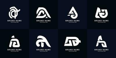 verzameling brief een of aa monogram logo ontwerp vector