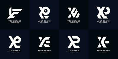 verzameling brief xe of ex monogram logo ontwerp vector