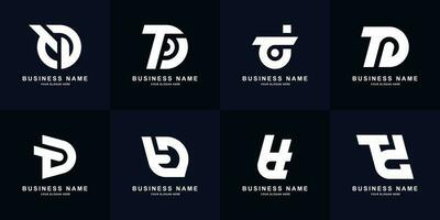 verzameling brief td of dt monogram logo ontwerp vector