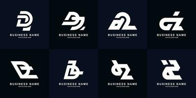 verzameling brief dz of zd monogram logo ontwerp vector