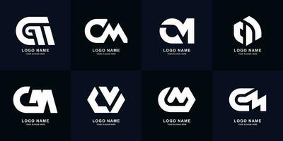 verzameling brief cm of mc monogram logo ontwerp vector
