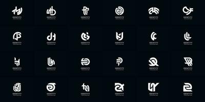 verzameling vol reeks abstract combineren brief een - z monogram logo ontwerp vector