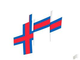 Faeröer eilanden vlag in een abstract gescheurd ontwerp. modern ontwerp van de Faeröer eilanden vlag. vector