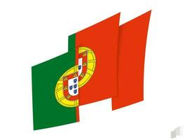 Portugal vlag in een abstract gescheurd ontwerp. modern ontwerp van de Portugal vlag. vector