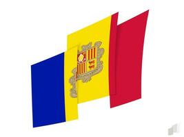 Andorra vlag in een abstract gescheurd ontwerp. modern ontwerp van de Andorra vlag. vector