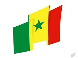 Senegal vlag in een abstract gescheurd ontwerp. modern ontwerp van de Senegal vlag. vector
