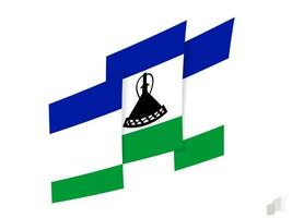 Lesotho vlag in een abstract gescheurd ontwerp. modern ontwerp van de Lesotho vlag. vector