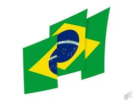 Brazilië vlag in een abstract gescheurd ontwerp. modern ontwerp van de Brazilië vlag. vector
